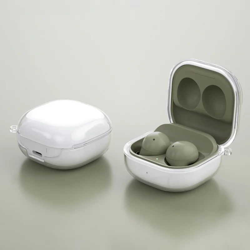 For Samsung Galaxy Buds Live / Buds Pro / Buds 2 / Buds 2 Pro Anti-Fall Protector TPU Case Bluetooth-compatible Headset Charging Case Cover with Buckle - Green