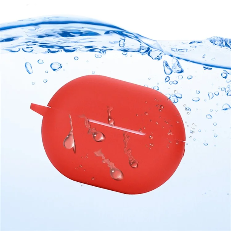 For Huawei FreeBuds Pro 2 Bluetooth Earphone Silicone Case Dust Plug Design Protective Cover with Anti-lost Buckle - Red