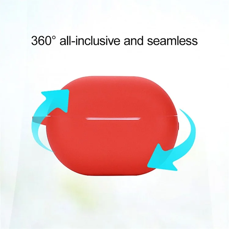 For Huawei FreeBuds Pro 2 Bluetooth Earphone Silicone Case Dust Plug Design Protective Cover with Anti-lost Buckle - Red