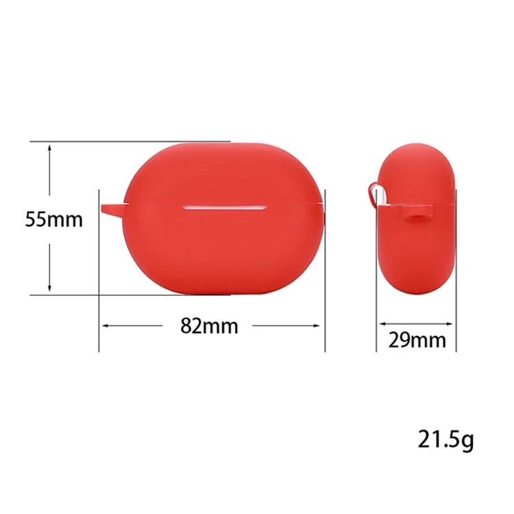 For Huawei FreeBuds Pro 2 Bluetooth Earphone Silicone Case Dust Plug Design Protective Cover with Anti-lost Buckle - Red
