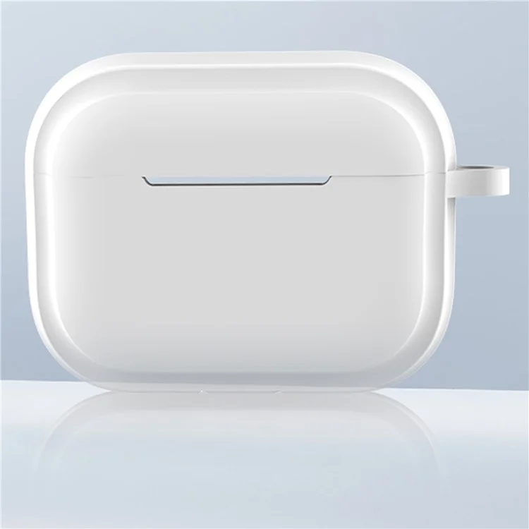 Para AirPods Pro 2 Stripe Silicone Case Shock-shock-showring Protective Aurphone Cover With Keychain - Blanco