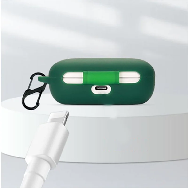 Drop Protection Case for Huawei FreeBuds SE Earphone Charging Box, Silicone Soft Cover with Carrying Buckle - Purple