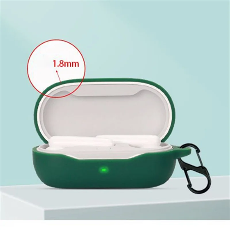 Drop Protection Case for Huawei FreeBuds SE Earphone Charging Box, Silicone Soft Cover with Carrying Buckle - Purple