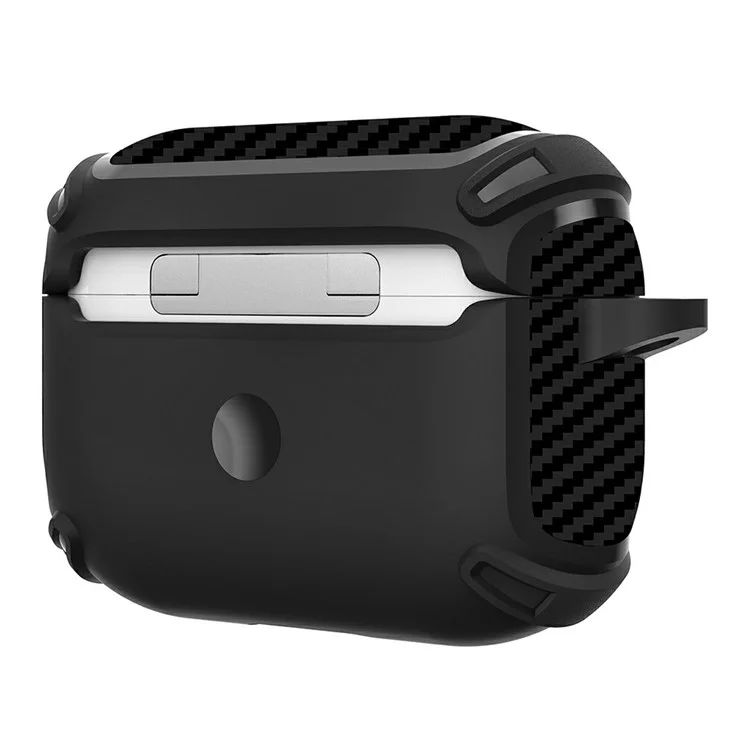 Per AirPods Pro 2 Bluetooth Earphone TPU Protective Case Carbon Fiber Texture Anti-drop Cover - Nero