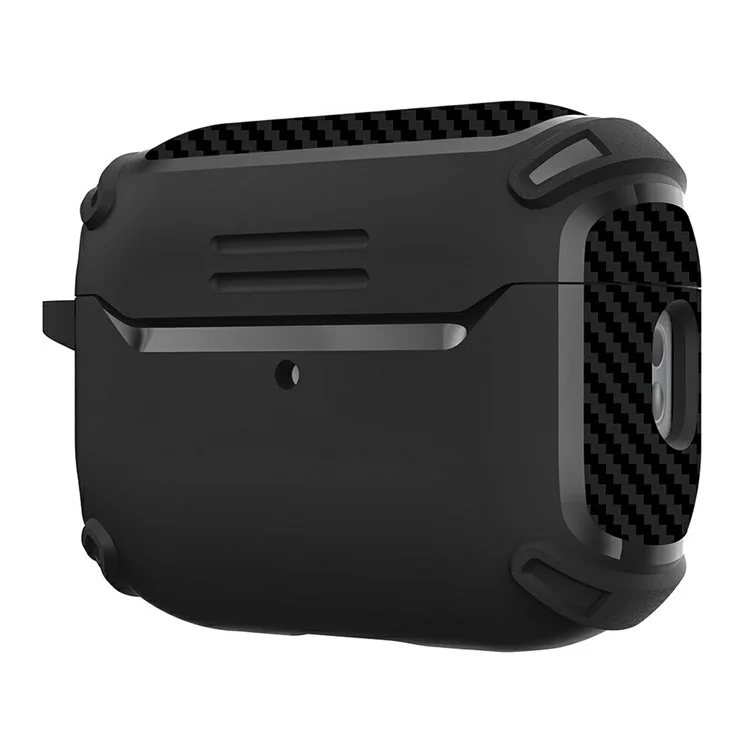 Per AirPods Pro 2 Bluetooth Earphone TPU Protective Case Carbon Fiber Texture Anti-drop Cover - Nero