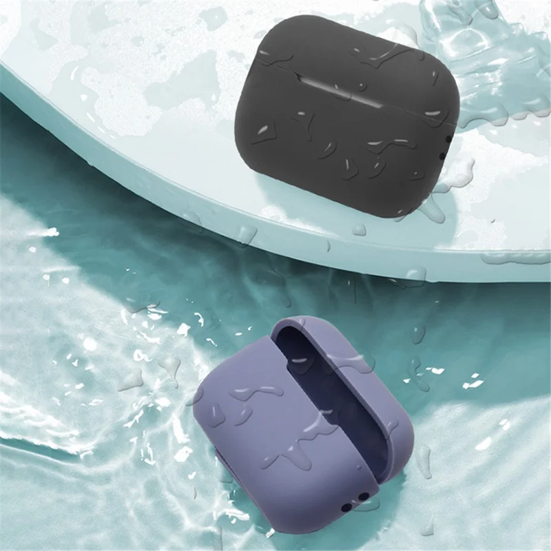 For AirPods Pro 2 Bluetooth-compatible Earphone Flexible Silicone Protective Case Anti-drop Anti-scratch Cover - Black