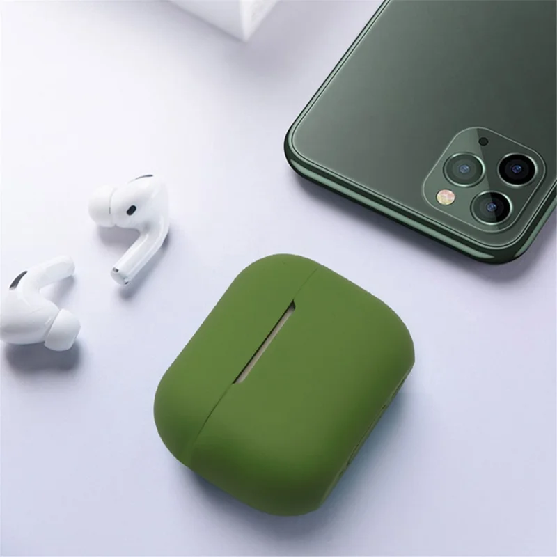 For AirPods Pro 2 Bluetooth-compatible Earphone Flexible Silicone Protective Case Anti-drop Anti-scratch Cover - Black