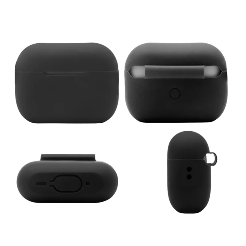 For AirPods Pro 2 Bluetooth-compatible Earphone Flexible Silicone Protective Case Anti-drop Anti-scratch Cover - Black