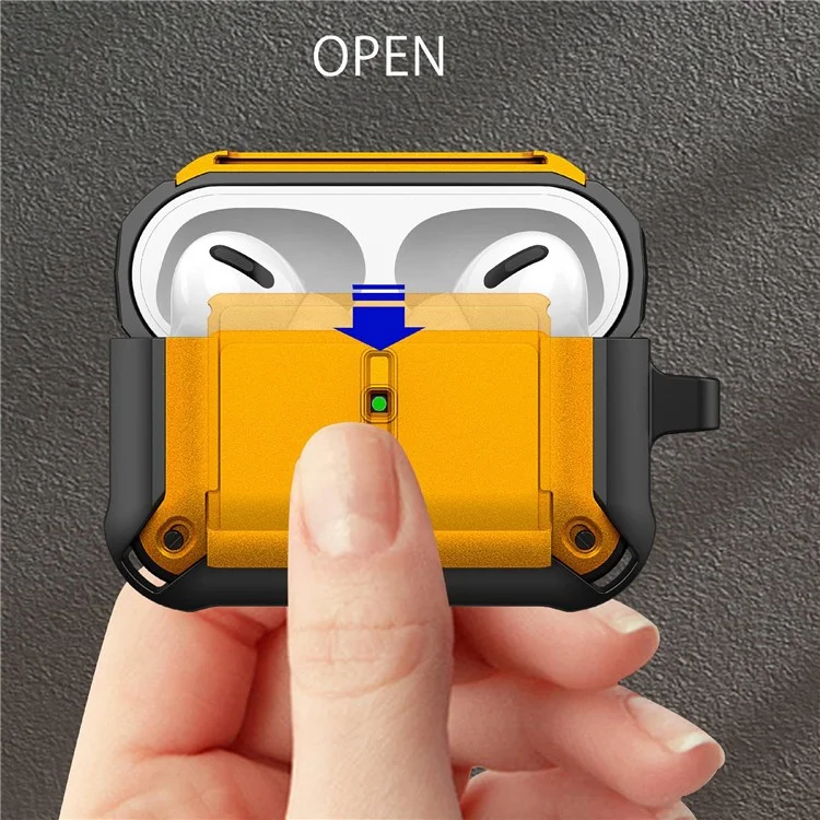 For Apple AirPods Pro Charging Case Cover Dual Color Protective Cover Slide Open TPU+PC Case - Black / Grey