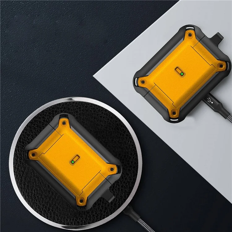 For Apple AirPods Pro Charging Case Cover Dual Color Protective Cover Slide Open TPU+PC Case - Black / Grey