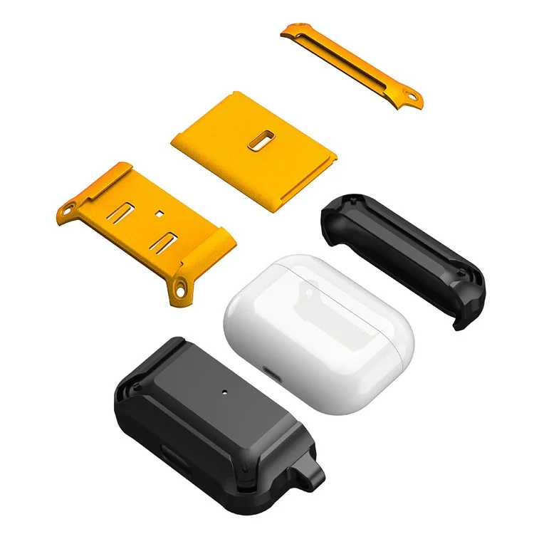 For Apple AirPods Pro Charging Case Cover Dual Color Protective Cover Slide Open TPU+PC Case - Black / Grey