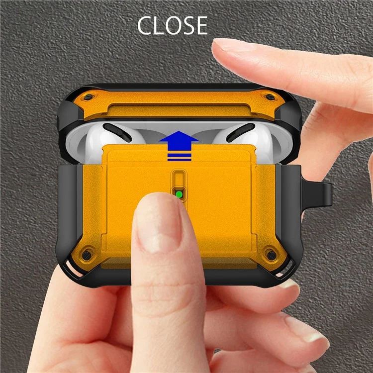 For Apple AirPods Pro Charging Case Cover Dual Color Protective Cover Slide Open TPU+PC Case - Black / Red