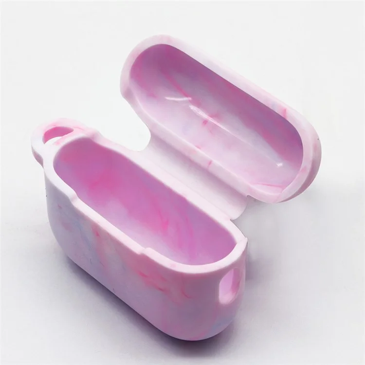 Pour AirPods Pro 2 Étui de protection en silicone doux et élégant Bluetooth Écouteurs Étui antichute avec mousqueton - Violet