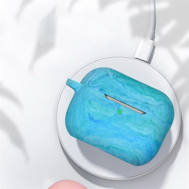 Para AirPods Pro 2 Case de Protección de Silicona Blanda Elegante Con Cubierta a Prueba de Caída de Auriculares Bluetooth Con Carabinero - Violeta