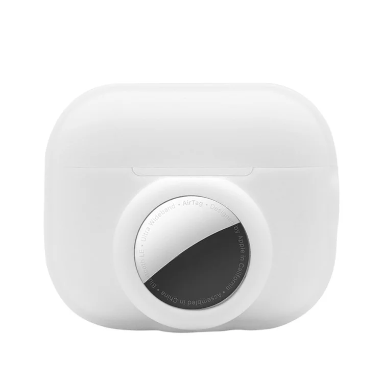 For Apple AirPods Pro 2 + for AirTag Case Silicone Protective Cover - White