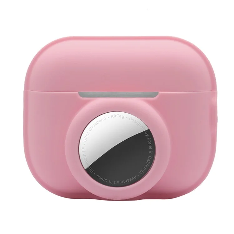 For Apple AirPods Pro 2 + for AirTag Case Silicone Protective Cover - Pink