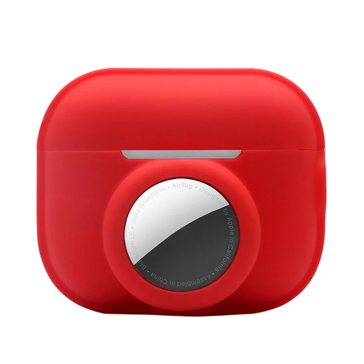 For Apple AirPods Pro 2 + for AirTag Case Silicone Protective Cover - Red
