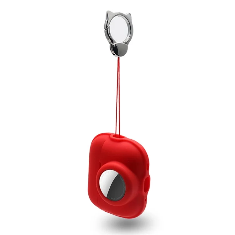 For Apple AirPods Pro 2 + for AirTag Case Silicone Protective Cover - Red
