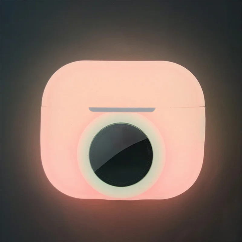 For Apple AirPods Pro 2 + for AirTag Case Silicone Protective Cover - Fluorescent Pink