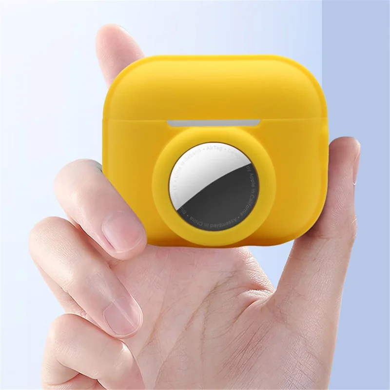 For Apple AirPods Pro 2 + for AirTag Case Silicone Protective Cover - Fluorescent Pink