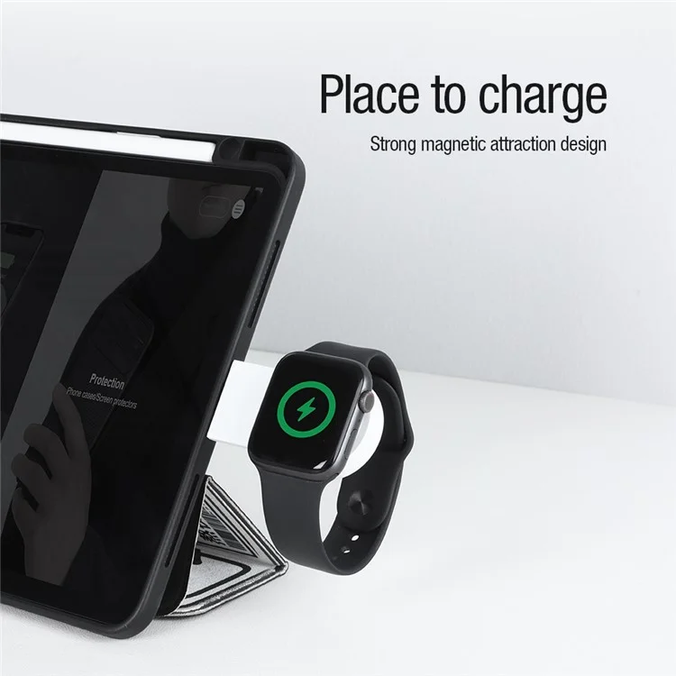 Nillkin Mfi -zertifiziertes Ladegerät Für Apple Watch, Mini Travel Magnetic Wireless Ladegerät Mit Typ -c -adapterstecker