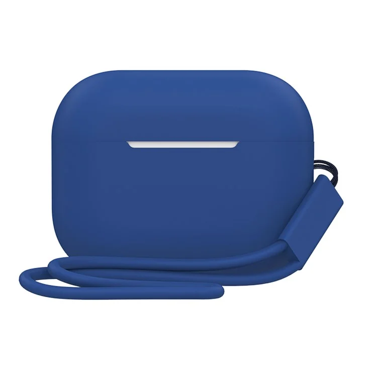 Custodia in silicone per auricolari da 2,0 mm per Apple AirPods Pro 2, cover anti-caduta per auricolari Bluetooth con cinturino - Blu notte