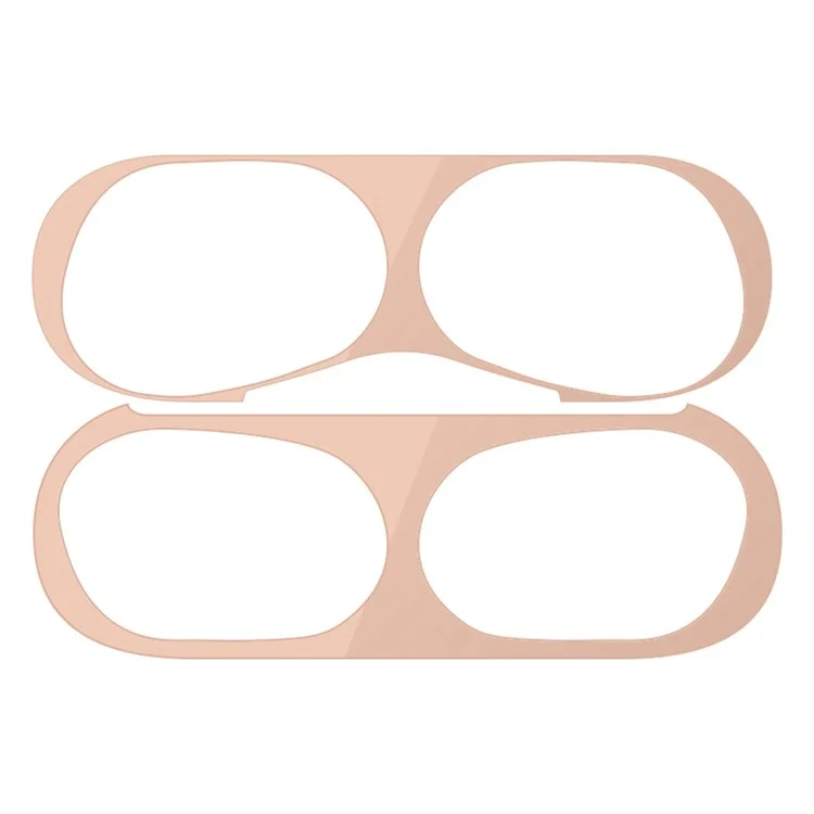 For AirPods Pro (Gen 2) (USB-C) / Pro 2 Bluetooth-compatible Earphone Charging Case Metal Sticker Anti-dust Protective Decals - Rose Gold