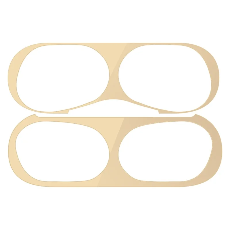For AirPods Pro (Gen 2) (USB-C) / Pro 2 Bluetooth-compatible Earphone Charging Case Metal Sticker Anti-dust Protective Decals - Gold