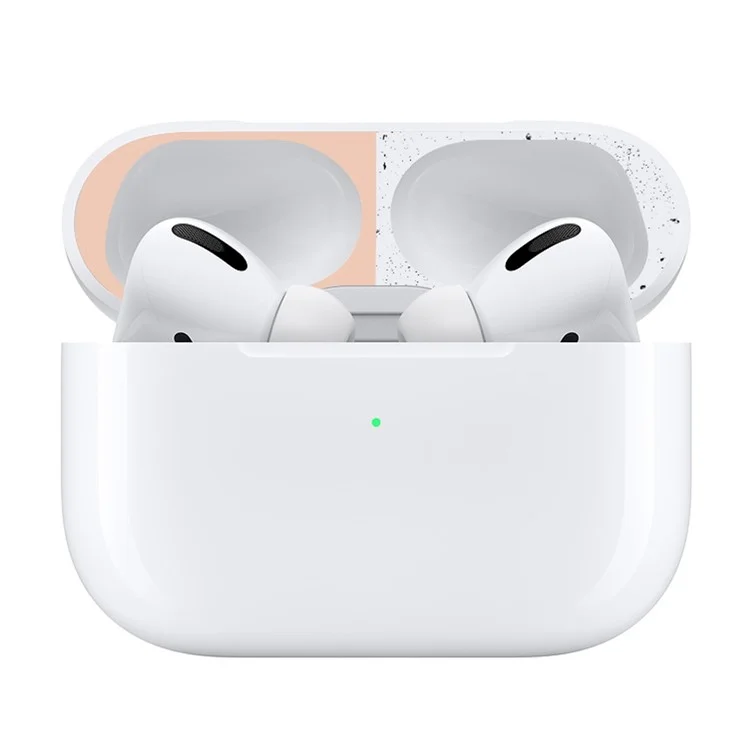 For AirPods Pro (Gen 2) (USB-C) / Pro 2 Bluetooth-compatible Earphone Charging Case Metal Sticker Anti-dust Protective Decals - Black