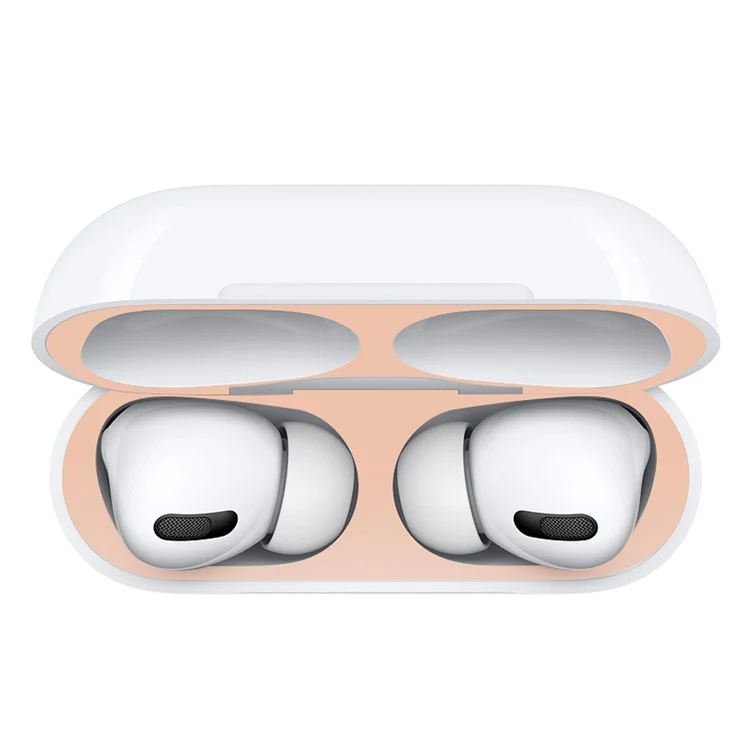 For AirPods Pro (Gen 2) (USB-C) / Pro 2 Bluetooth-compatible Earphone Charging Case Metal Sticker Anti-dust Protective Decals - Black