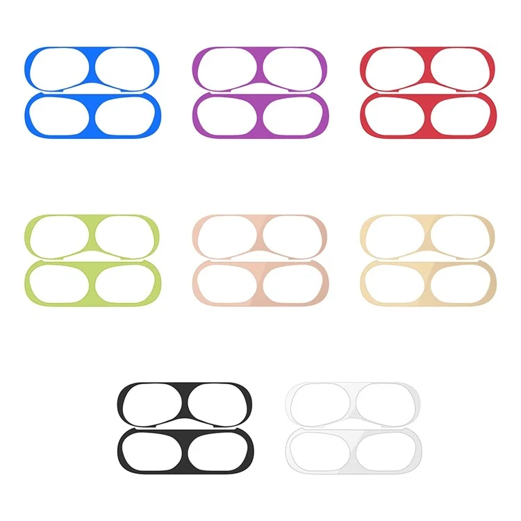 For AirPods Pro (Gen 2) (USB-C) / Pro 2 Bluetooth-compatible Earphone Charging Case Metal Sticker Anti-dust Protective Decals - Black