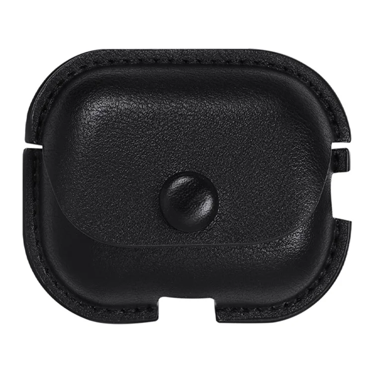 For AirPods Pro (Gen 2) (USB-C) / Pro 2 PU Leather Bluetooth-Compatible Earphone Case Protective Cover - Black