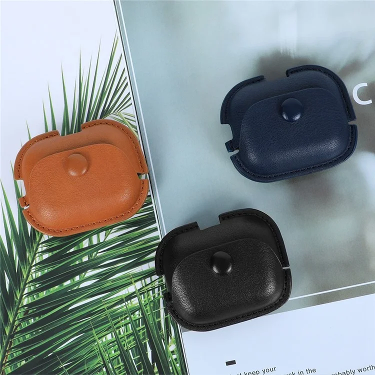 For AirPods Pro (Gen 2) (USB-C) / Pro 2 PU Leather Bluetooth-Compatible Earphone Case Protective Cover - Black