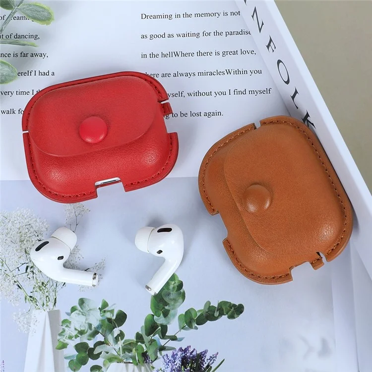 For AirPods Pro (Gen 2) (USB-C) / Pro 2 PU Leather Bluetooth-Compatible Earphone Case Protective Cover - Black