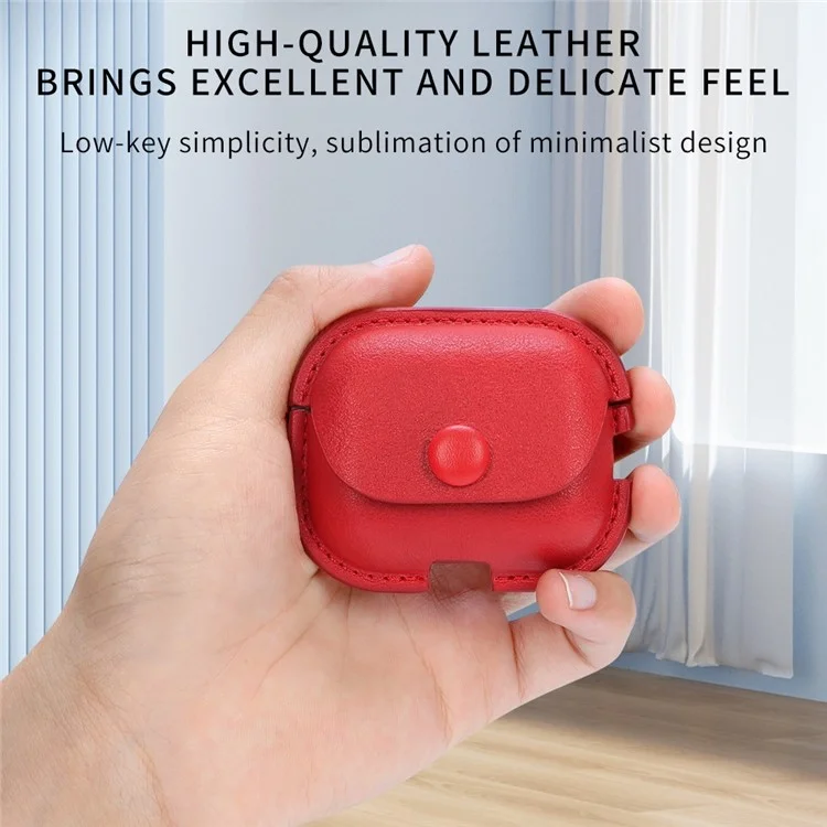 For AirPods Pro (Gen 2) (USB-C) / Pro 2 PU Leather Bluetooth-Compatible Earphone Case Protective Cover - Black