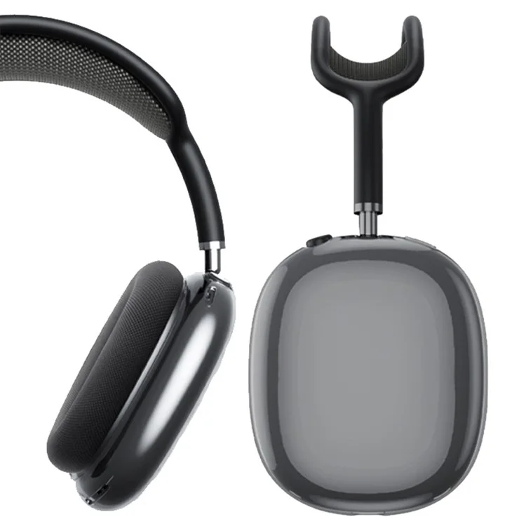 Custodia in TPU morbido per Apple AirPods Max, custodia protettiva antischegge per cuffie - Trasparente Nero