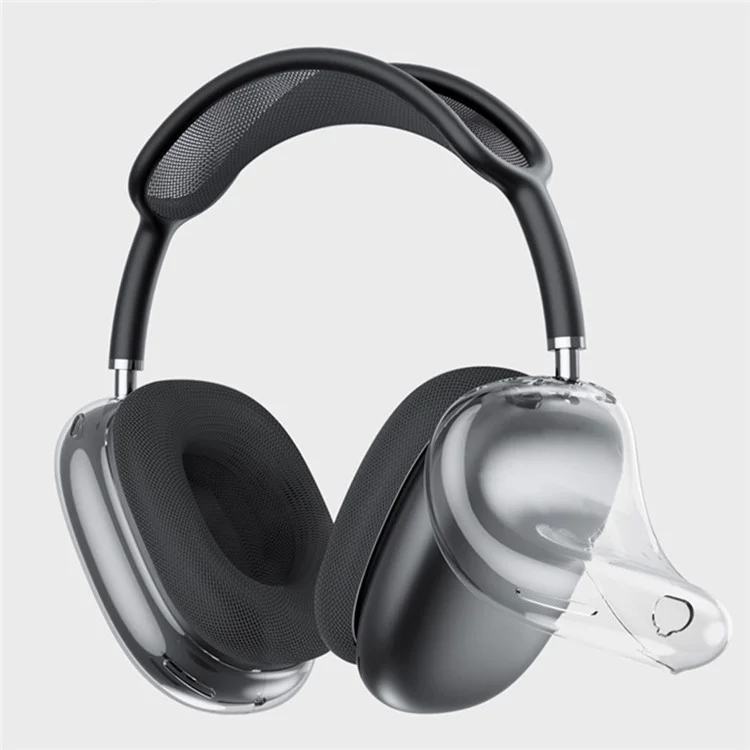 Custodia in TPU morbido per Apple AirPods Max, custodia protettiva antischegge per cuffie - Trasparente Nero