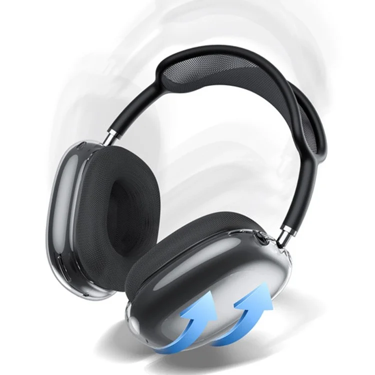 Custodia in TPU morbido per Apple AirPods Max, custodia protettiva antischegge per cuffie - Trasparente Nero