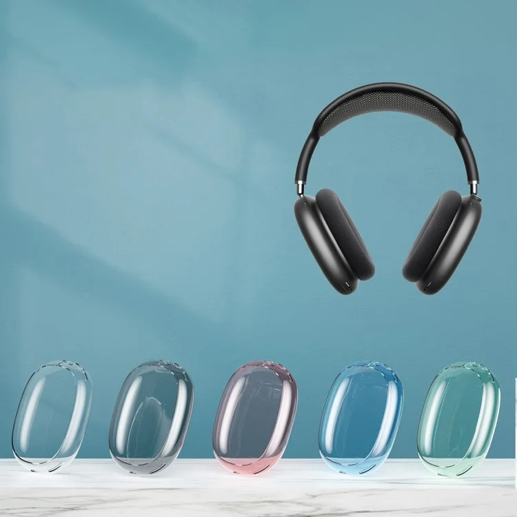 Custodia in TPU morbido per Apple AirPods Max, custodia protettiva antischegge per cuffie - Trasparente Nero