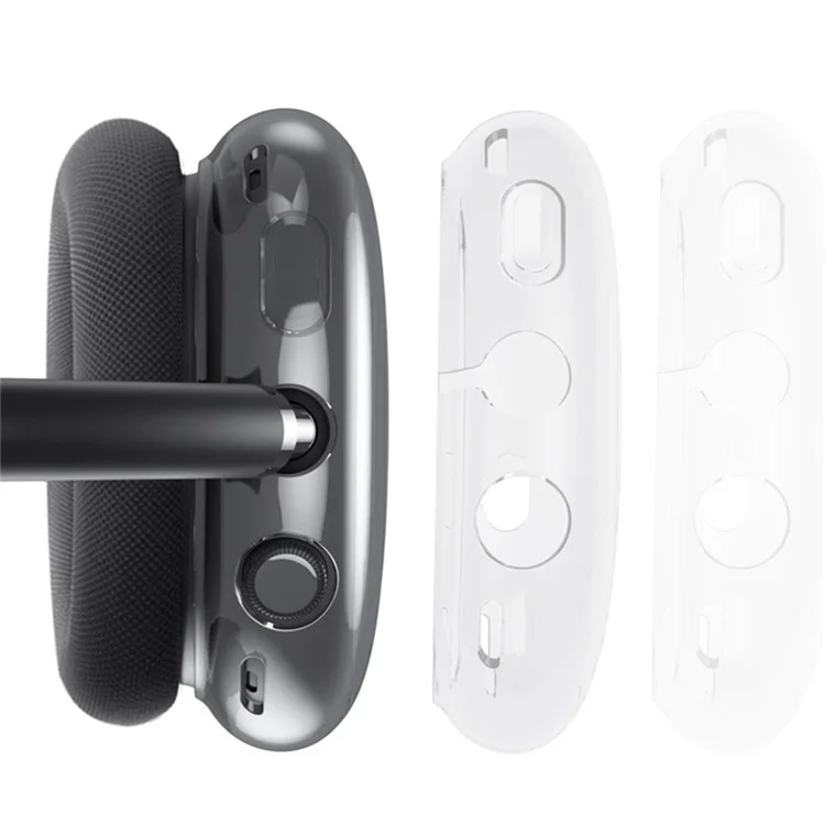 Custodia in TPU morbido per Apple AirPods Max, custodia protettiva antischegge per cuffie - Trasparente Nero