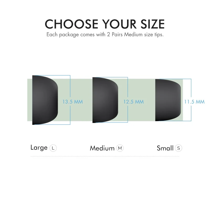 AHASTYLE PT99-1 1 Par de Pontas para Auriculares Intra-auriculares para Apple AirPods Pro 2 / AirPods Pro, Capas de Reposição em Silicone para Auscultadores Bluetooth, Pretas / M