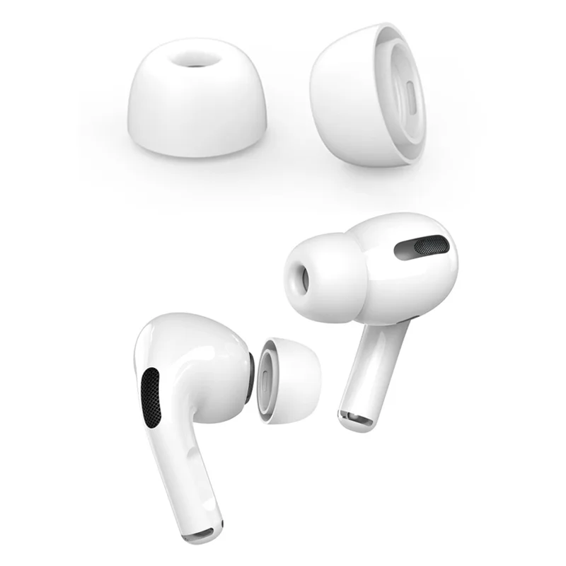AHASTYLE PT99-1 1 Pair Earbud Ear Tips for Apple AirPods Pro 2 / AirPods Pro Bluetooth-compatible Earphone Silicone Caps Covers Replacement - White / S