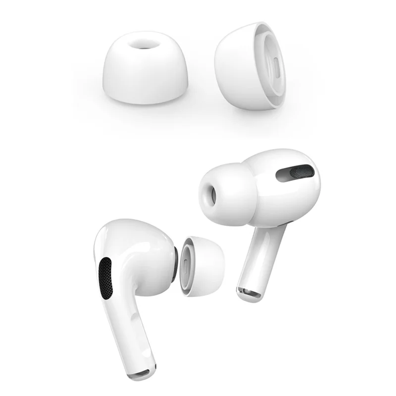 AHASTYLE PT99-1 1 Pair Earbud Ear Tips for Apple AirPods Pro 2 / AirPods Pro Bluetooth-compatible Earphone Silicone Caps Covers Replacement - White / M