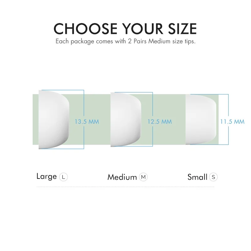 AHASTYLE PT99-1 1 Pair Earbud Ear Tips for Apple AirPods Pro 2 / AirPods Pro Bluetooth-compatible Earphone Silicone Caps Covers Replacement - White / M