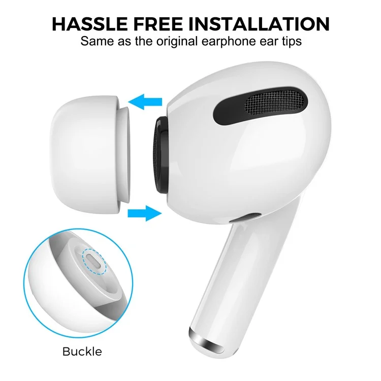 AHASTYLE WG86 1 Pairs Earbuds Covers for Apple AirPods Pro 2 / AirPods Pro Soft Silicone Caps In-Ear Earphone Eartips - M