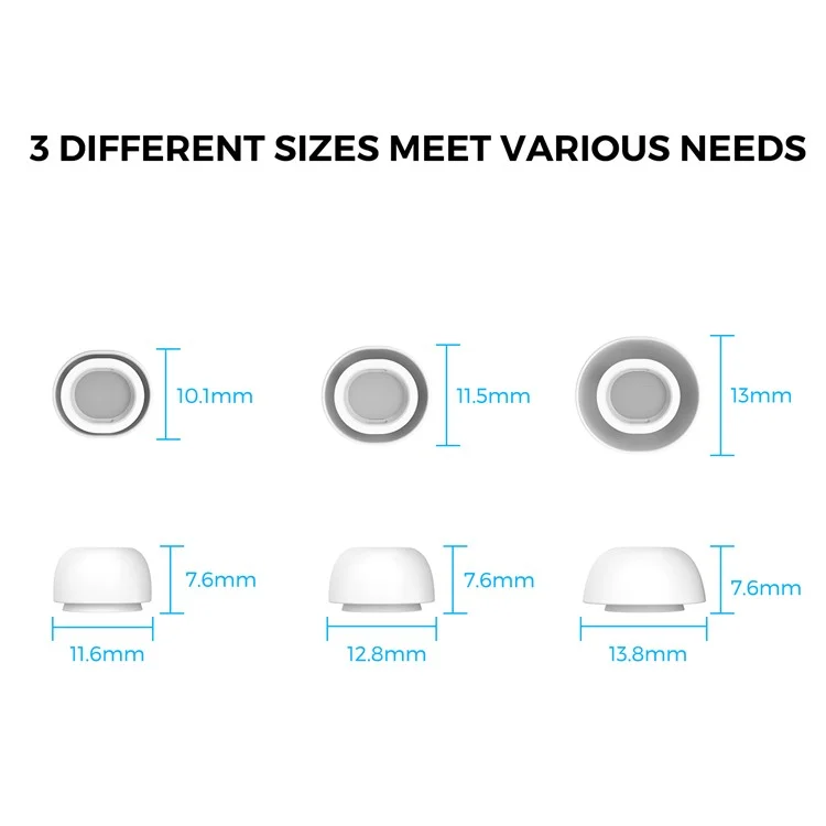 AHASTYLE WG86 1 Pares de Capas para Fones de Ouvido para Apple AirPods Pro 2 / AirPods Pro Tampas de Silicone Macio In-Ear Earphone Eartips - M