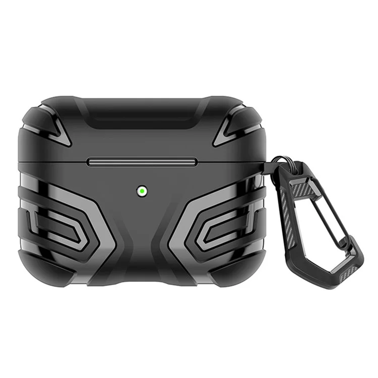 Para AirPods Pro 2 Funda Protectora Estilizada de TPU Auricular Bluetooth Antigotas con Hebilla Colgante - Negro