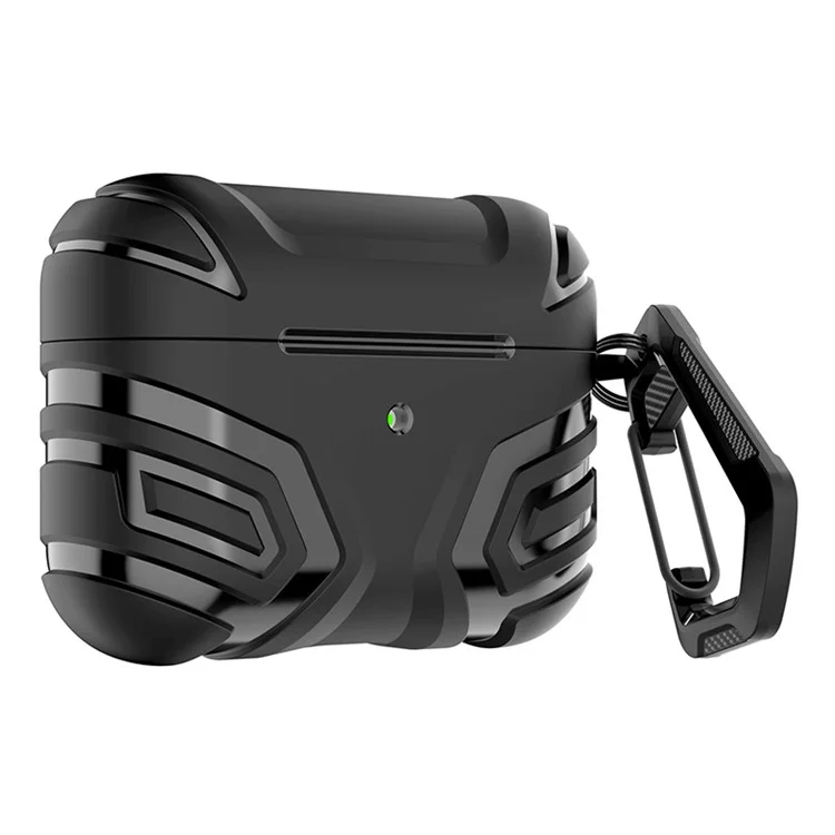 Para AirPods Pro 2 Funda Protectora Estilizada de TPU Auricular Bluetooth Antigotas con Hebilla Colgante - Negro