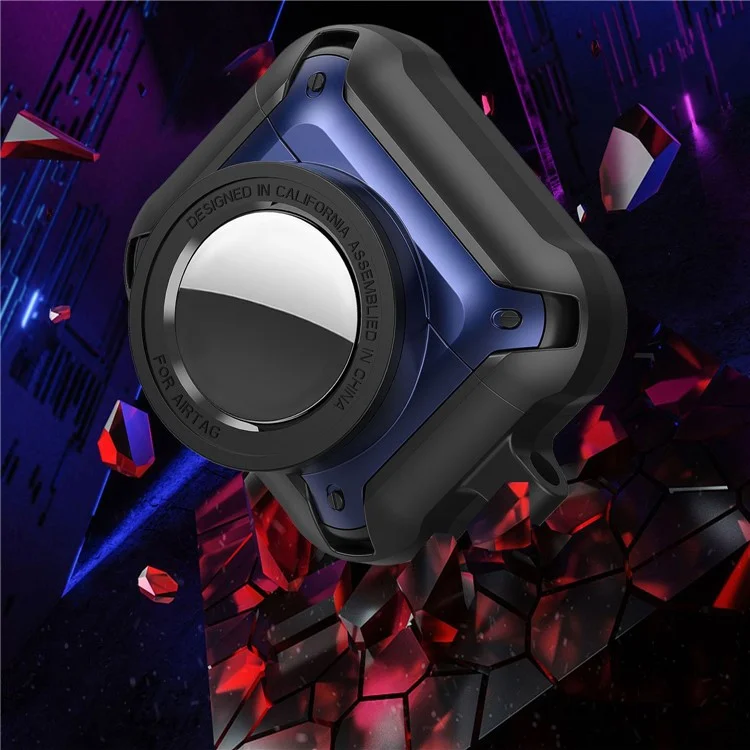 For AirPods Pro (Gen 2) (USB-C) / Pro 2 for AirTag Combo Set 2-in-1 Protective Skin Case 3D Camera Design PC+TPU GPS Tracker Cover Holder - Blue
