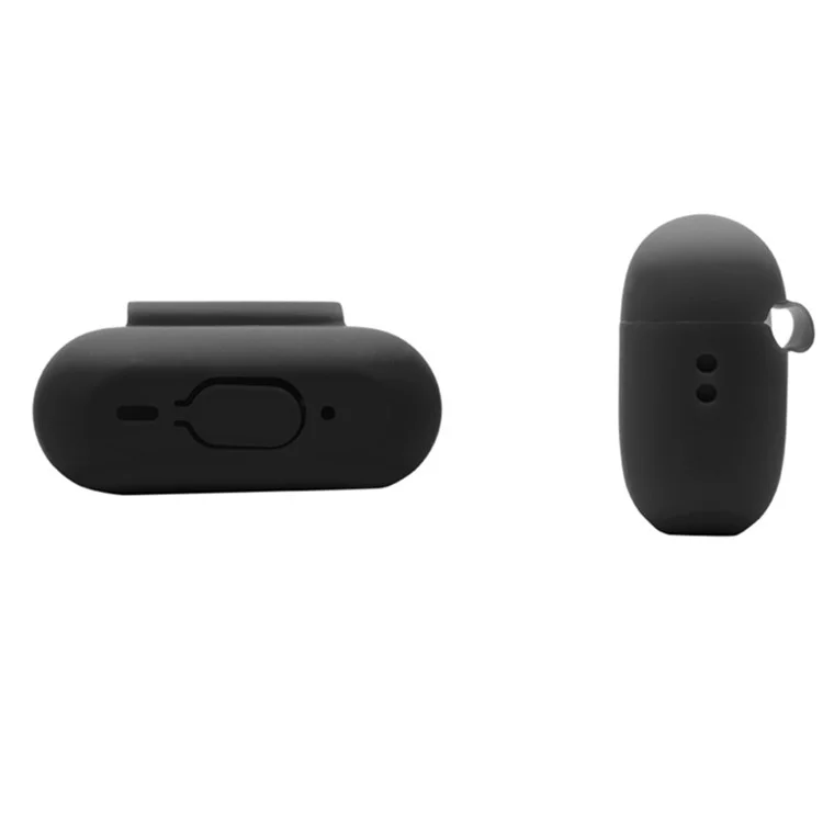 2,0 mm Festfarb Silikonhülle Für Apple Airpods Pro 2, Bluetooth-ohrhörer-anti-drop-abdeckung Mit Hängenden Riemen - Schwarz